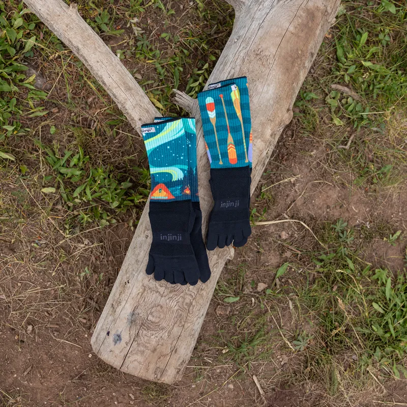 Injinji Men's Artist Designed Crew Toe Socks Paddle-6