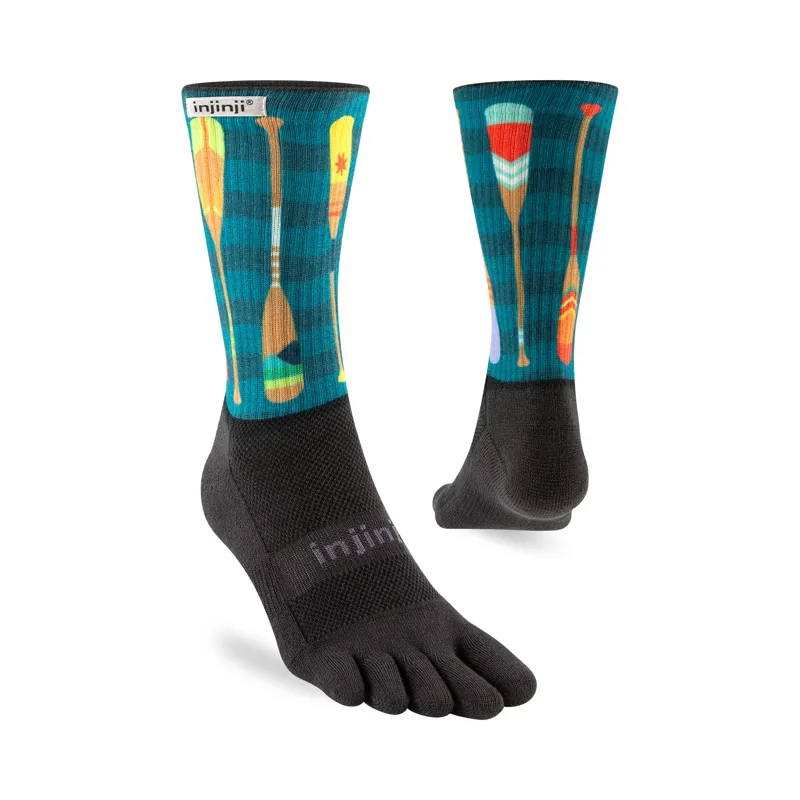 Injinji Men's Artist Designed Crew Toe Socks Paddle-1