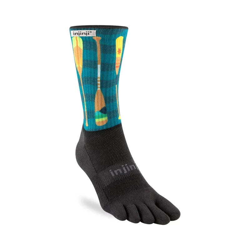 Injinji Men's Artist Designed Crew Toe Socks Paddle