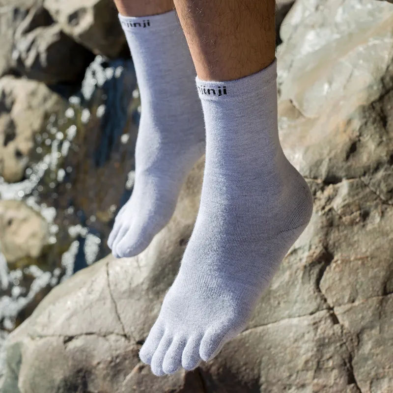 Injinji Liner Crew Toe Socks Grey-2