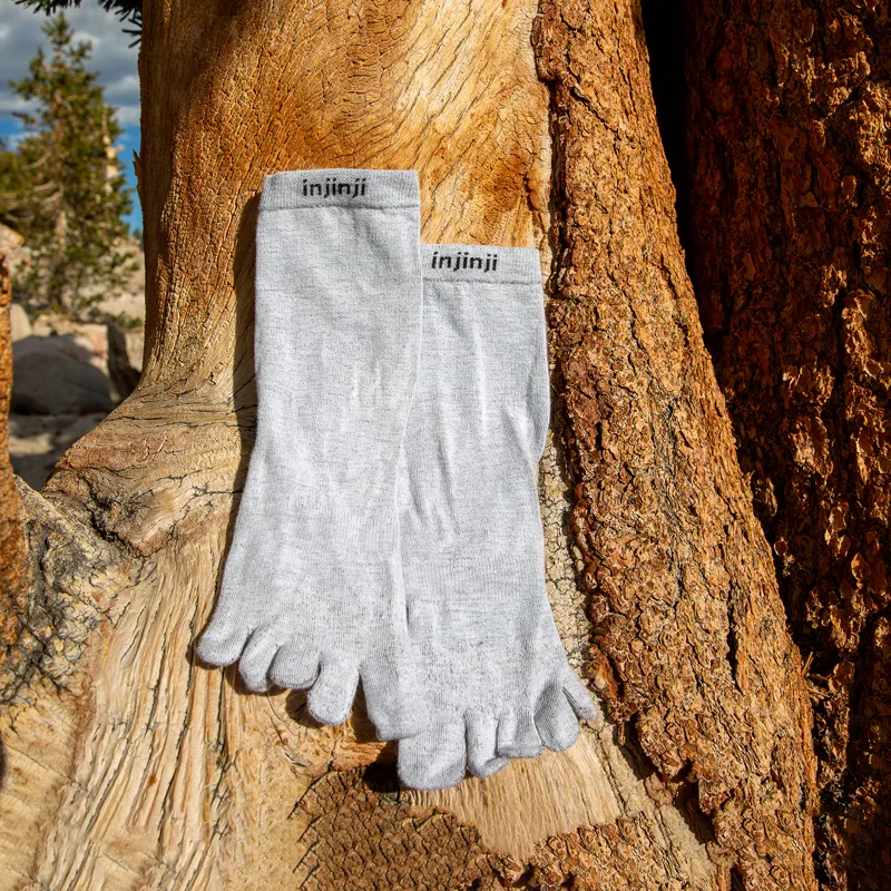 Injinji Liner Crew Toe Socks Grey-4