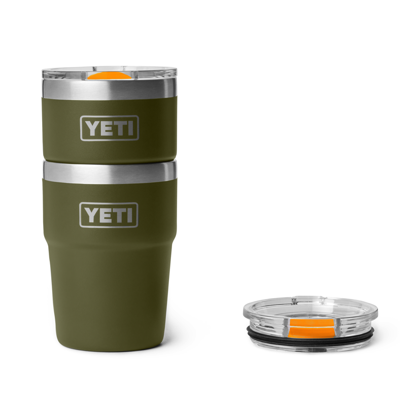 YETI Rambler 16oz Stackable Cup Olive/King Crab Orange-3