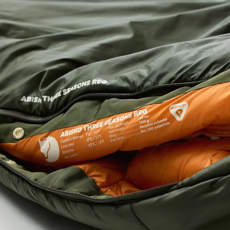 Fjallraven Abisko Three Seasons Sleeping Bag Olive - Long-11