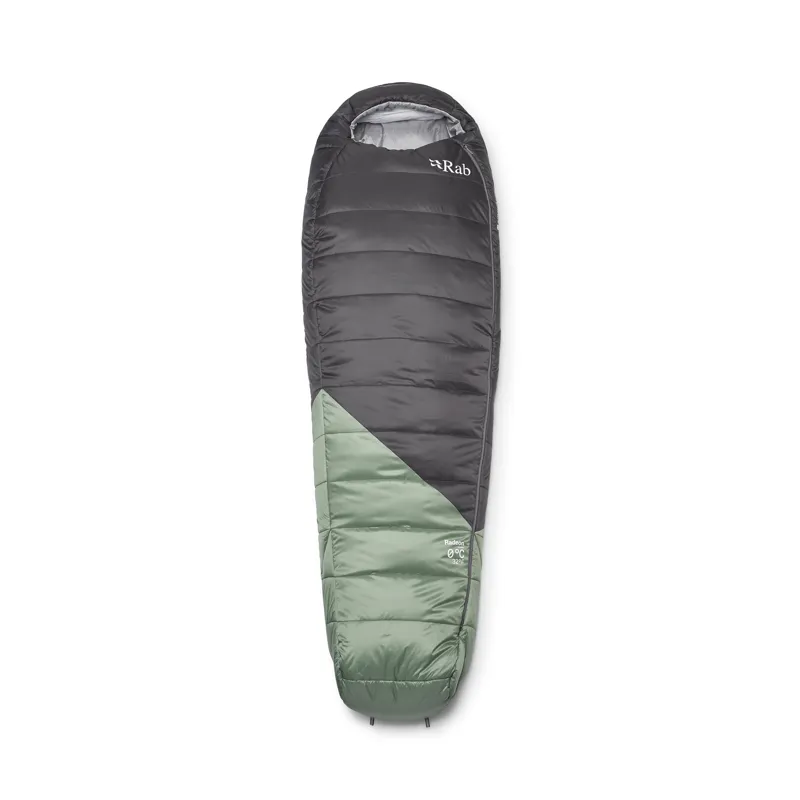 Rab Women's Radeon 0C / 32F Sleeping Bag - Long - Left Zip Dark Fig Green/ Graphene