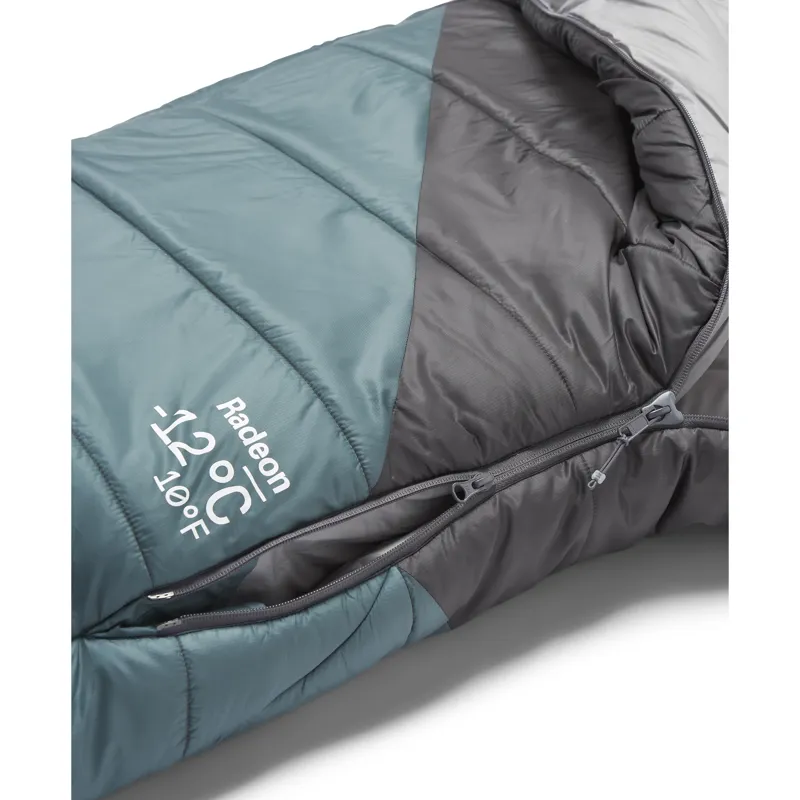 Rab Men's Radeon-12C / 10F Sleeping Bag - Wide - Left Zip Sage/ Graphene-9
