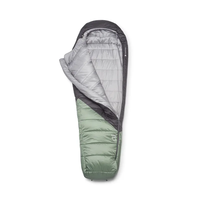 Rab Women's Radeon -6C / 20F Sleeping Bag - Long - Left Zip Dark Fig Green/ Graphene-1