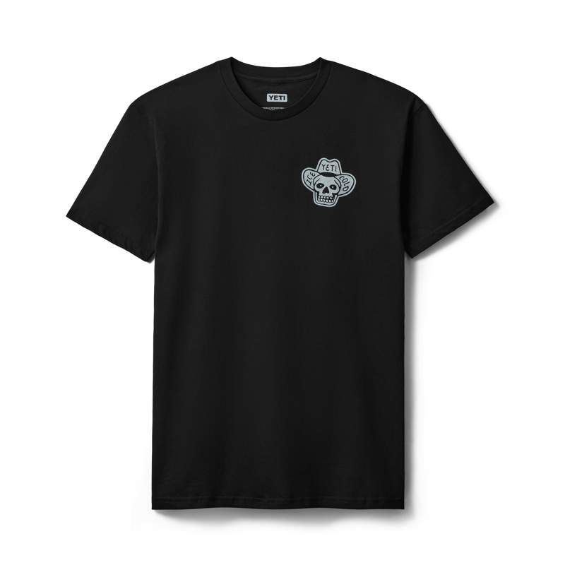 YETI Regular Cowboy Skull Short Sleeve T-Shirt Black