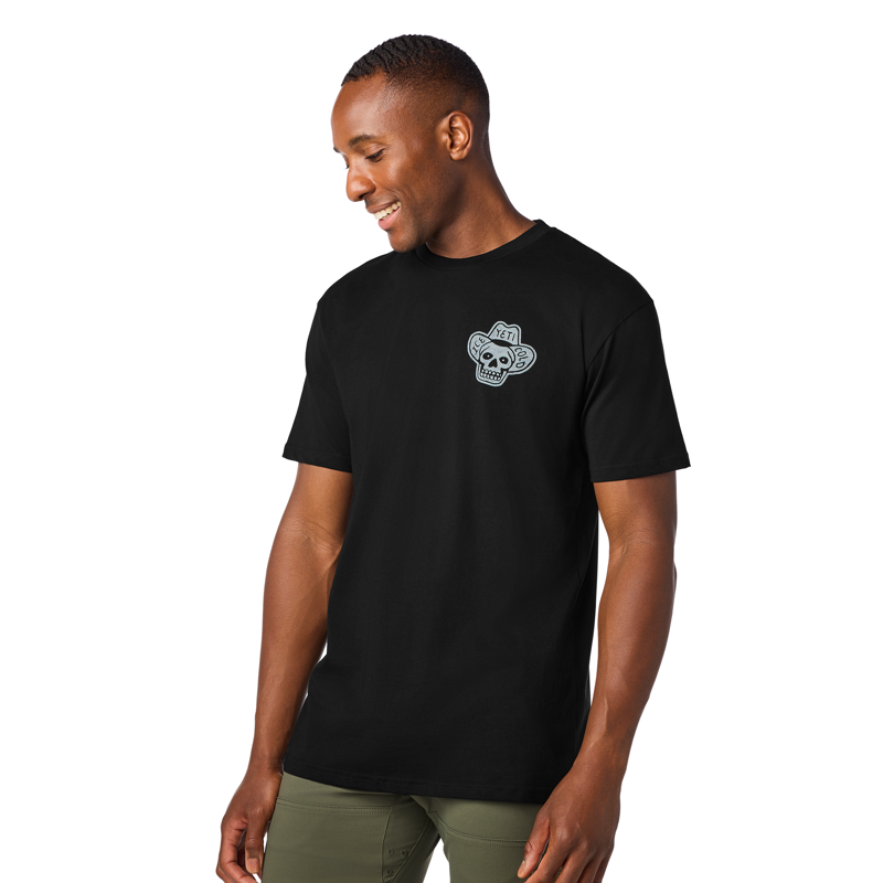 YETI Regular Cowboy Skull Short Sleeve T-Shirt Black-3