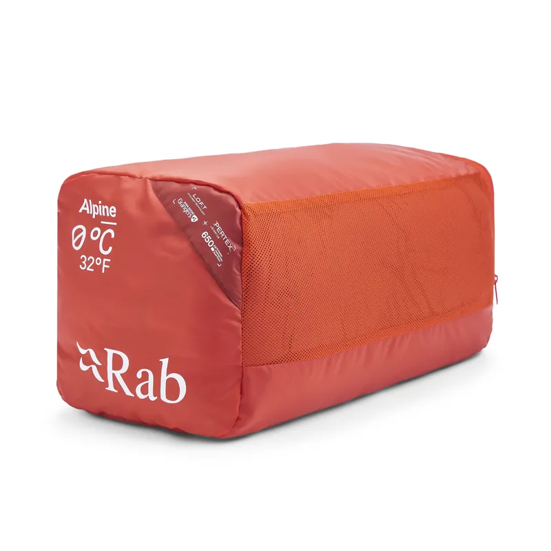 Rab Men's Alpine 0C/ 32F Sleeping Bag - Long - Left Zip Dark Horizon / Tuscan Red-2