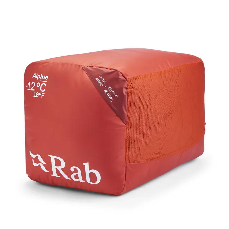 Rab Men's Alpine -12C / 10F Sleeping Bag - Regular - Left Zip Dark Horizon/ Tuscan Red-2
