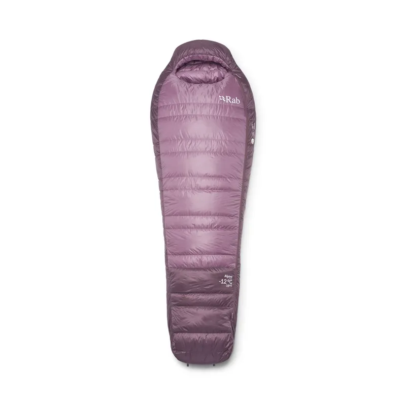 Rab Women's Alpine -12C / 10F Sleeping Bag - Regular - Left Zip Iris/ Dark Iris