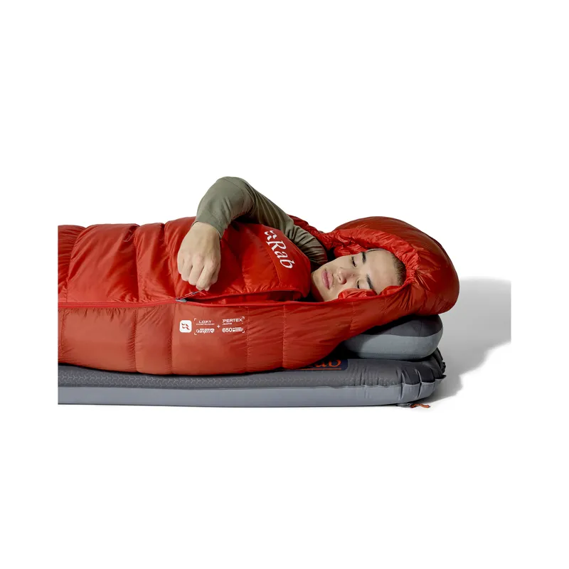 Rab Men's Alpine -18C / 0F Sleeping Bag - Regular - Left Zip Dark Horizon/ Tuscan Red-5