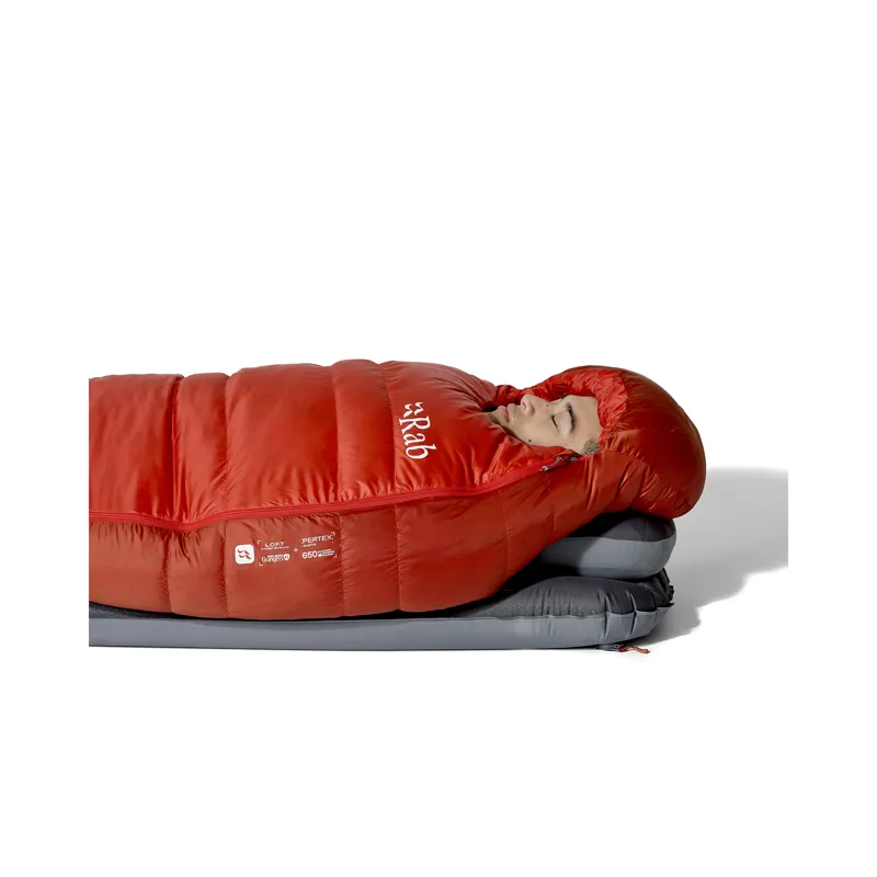 Rab Men's Alpine -18C / 0F Sleeping Bag - Long - Left Zip Dark Horizon/ Tuscan Red-6