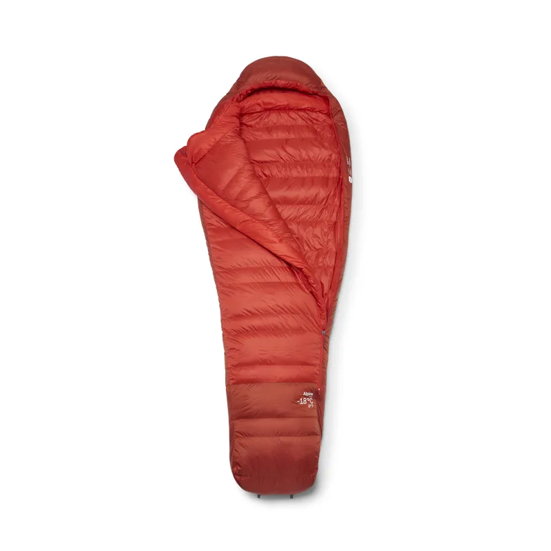 Rab Men's Alpine -18C / 0F Sleeping Bag - Regular - Left Zip Dark Horizon/ Tuscan Red-1