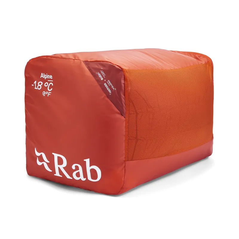 Rab Men's Alpine -18C / 0F Sleeping Bag - Long - Left Zip Dark Horizon/ Tuscan Red-2