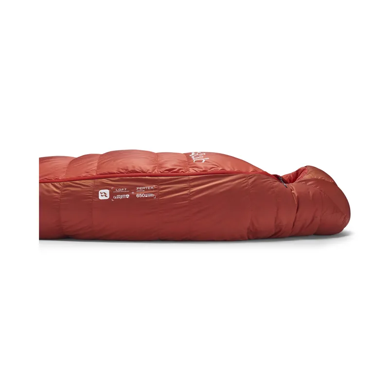 Rab Men's Alpine -18C / 0F Sleeping Bag - Regular - Left Zip Dark Horizon/ Tuscan Red-8