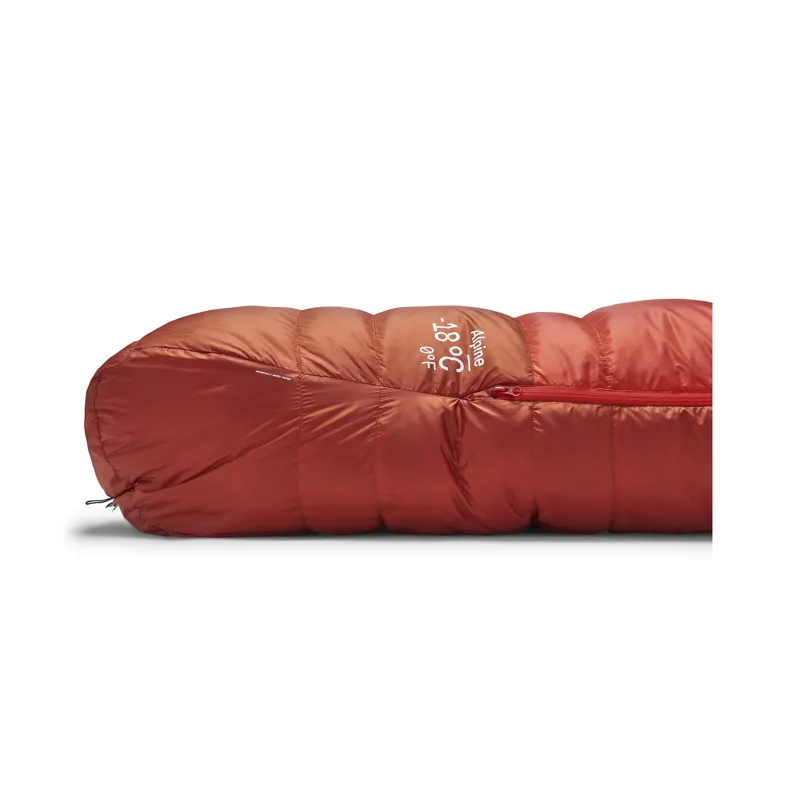 Rab Men's Alpine -18C / 0F Sleeping Bag - Regular - Left Zip Dark Horizon/ Tuscan Red-7