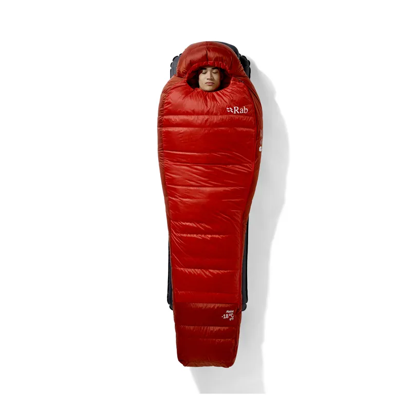 Rab Men's Alpine -18C / 0F Sleeping Bag - Regular - Left Zip Dark Horizon/ Tuscan Red-3