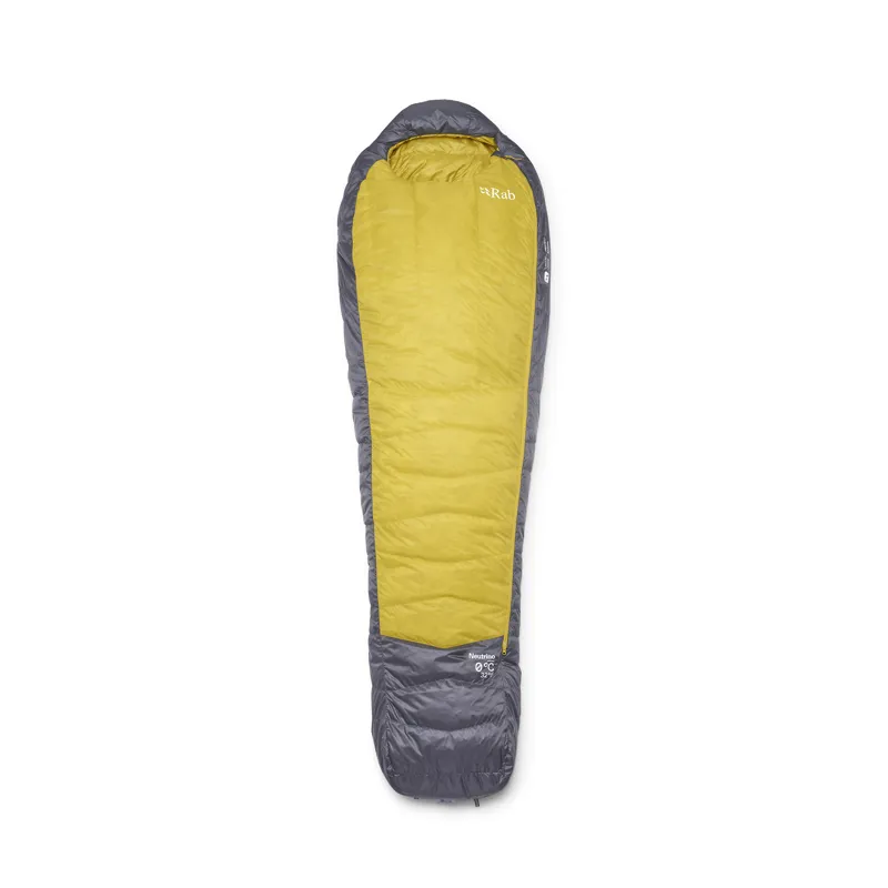 Rab Men's Neutrino 0C / 32F Sleeping Bag - Long - Left Zip Graphene/ Dark Pollen