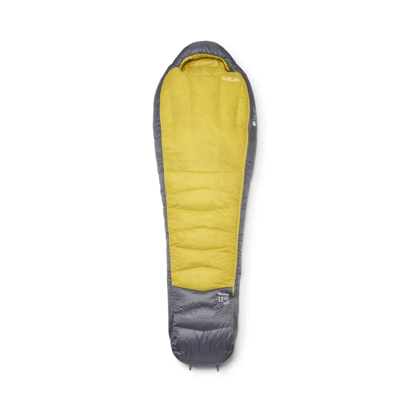 Rab Men's Neutrino -12C / 10F Sleeping Bag - Long - Left Zip Graphene/ Dark Pollen