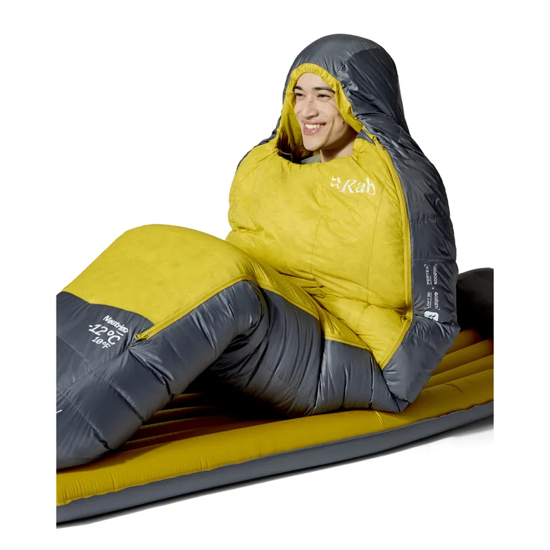 Rab Men's Neutrino -12C / 10F Sleeping Bag - Long - Left Zip Graphene/ Dark Pollen-3