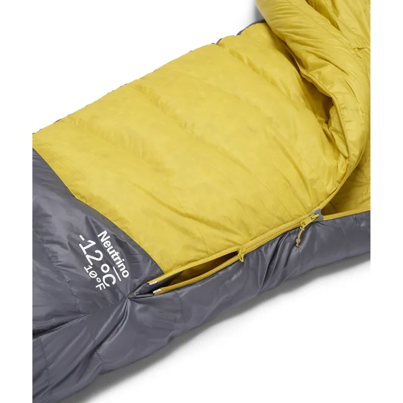 Rab Men's Neutrino -12C / 10F Sleeping Bag - Wide - Left Zip Graphene/ Dark Pollen-10