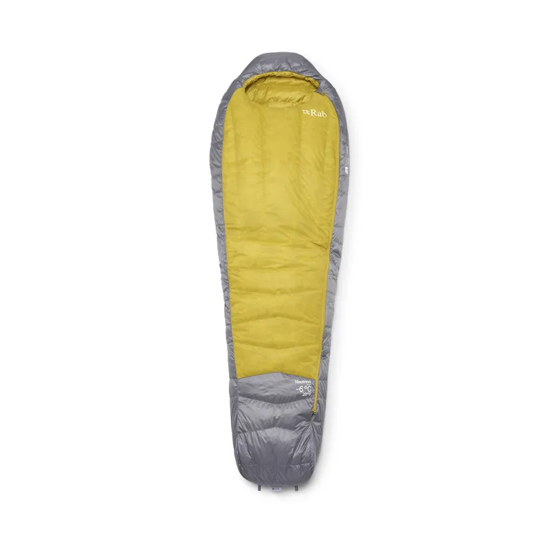 Rab Women's Neutrino -6C / 20F Sleeping Bag - Long - Left Zip Zinc/ Pollen