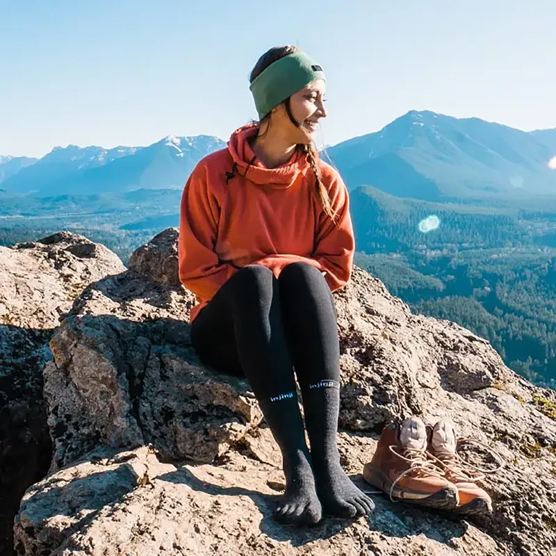 Injinji Liner Crew Wool Toe Socks Slate-5