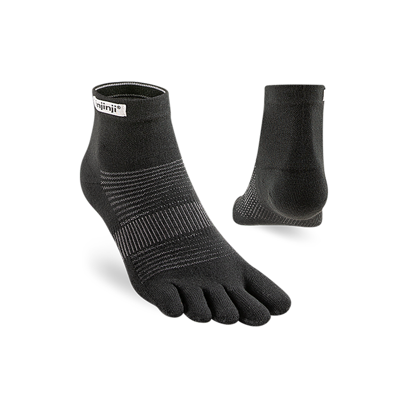 Injinji Unisex Run Lightweight Mini-Crew Black
