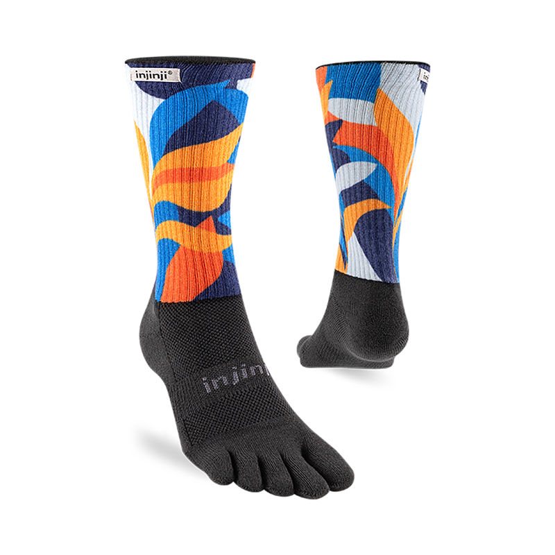 Injinji Spectrum Trail Midweight Crew Toe Socks Botanic-1