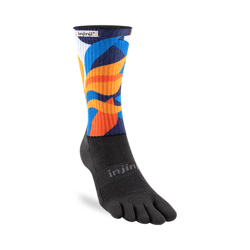 Injinji Spectrum Trail Midweight Crew Toe Socks Botanic