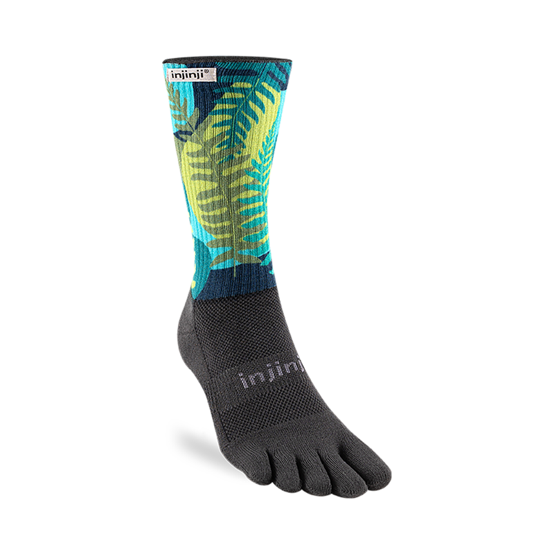 Injinji Spectrum Trail Midweight Crew Toe Socks Jungle-1