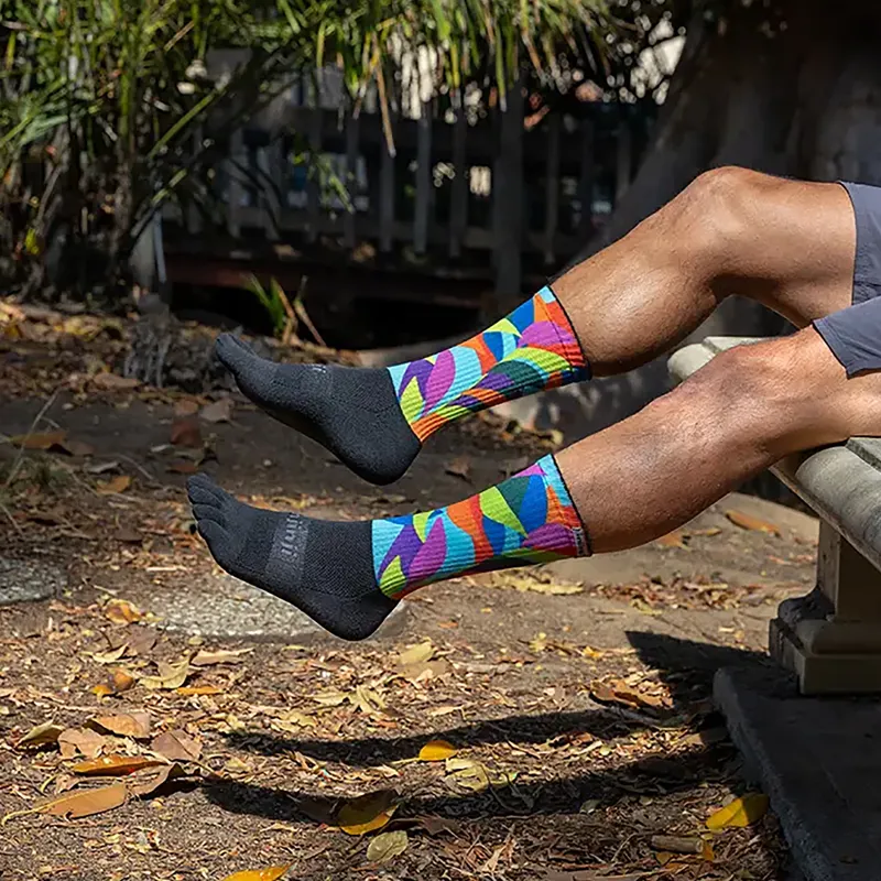 Injinji Spectrum Trail Midweight Crew Toe Socks Verdure-4