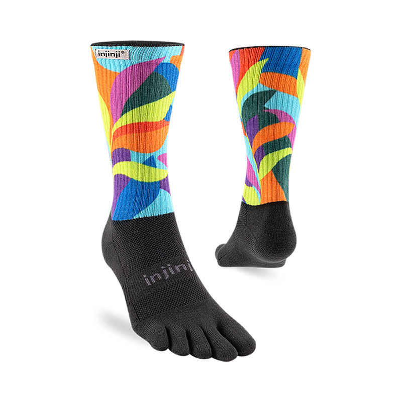 Injinji Spectrum Trail Midweight Crew Toe Socks Verdure