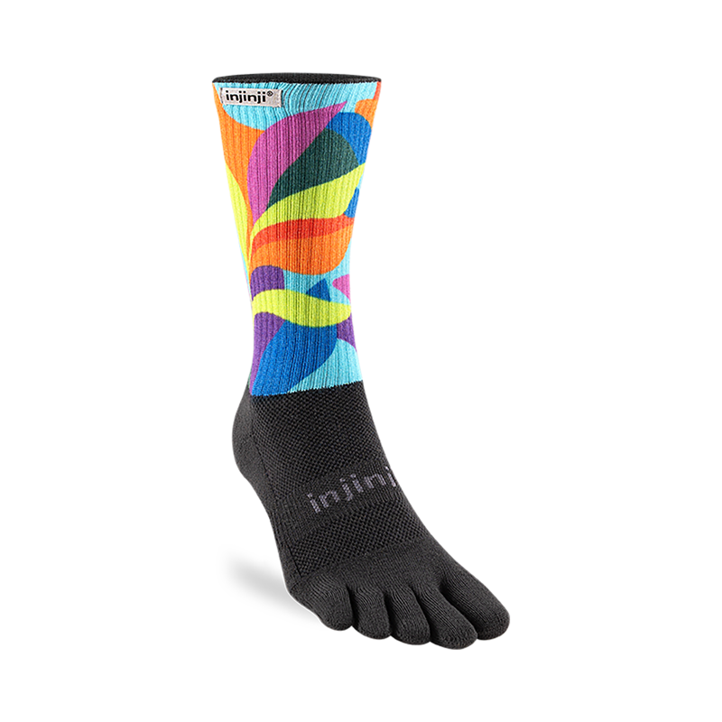 Injinji Spectrum Trail Midweight Crew Toe Socks Verdure-1