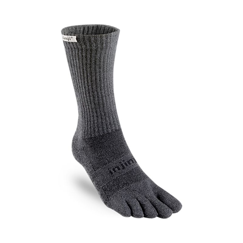 Injinji Men's Trail Midweight Crew Toe Socks Granite-1
