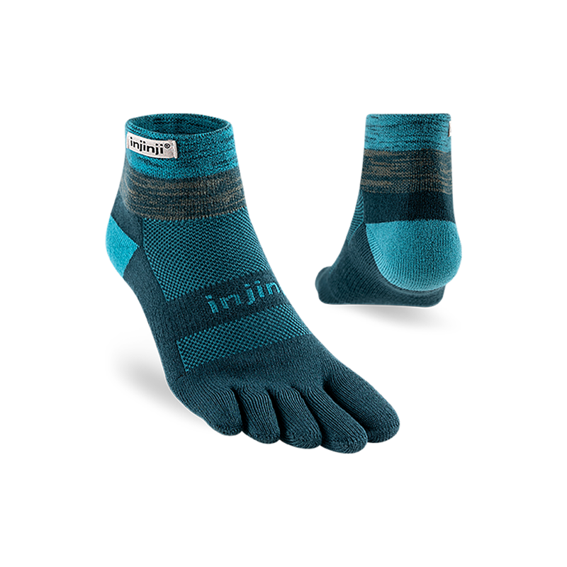 Injinji  Men's Trail Midweight Mini-Crew Toe Socks Midnight