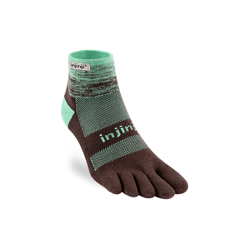 Injinji Men's Trail Midweight Mini-Crew Toe Socks Mint-1