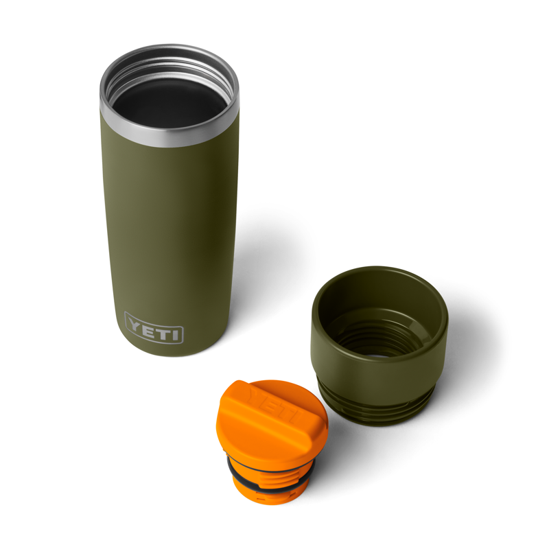 YETI Rambler 16oz Travel Bottle Olive/King Crab Orange-3