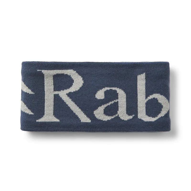 Rab Knitted Logo Headband Tempest Blue / Light Zinc
