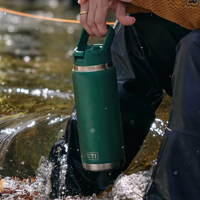 YETI Rambler 18oz Colour Straw Bottle Black Forest Green-4