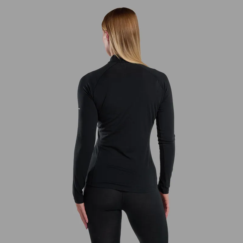 Montane Women's Malli Long Sleeve Zip T-Shirt Black-2