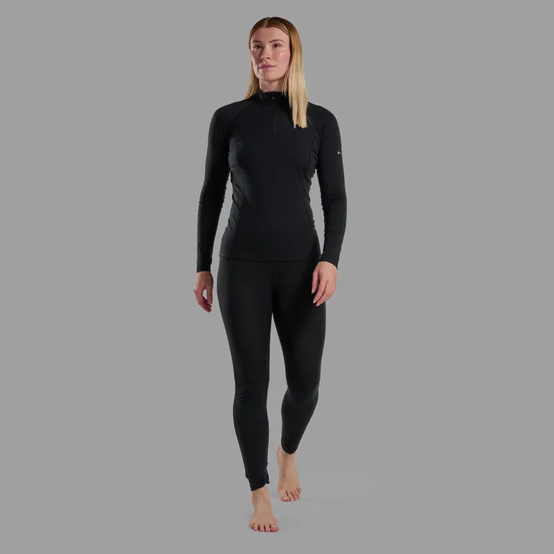 Montane Women's Malli Long Sleeve Zip T-Shirt Black-4