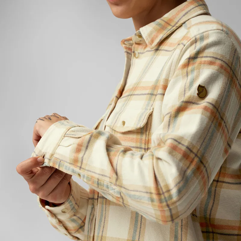 Fjallraven Women's Ovik Heavy Flannel Shirt Dawn Blue/ Breeze Blue-6