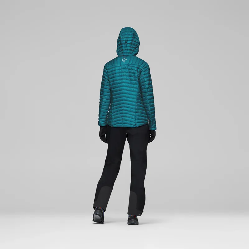 Norrona Women's Trollveggen Superlight Down800 Hooded Jacket Everglade-2