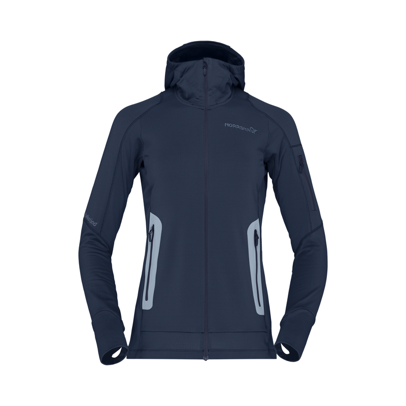Norrona Women's Falketind Power Grid Hood Jacket Indigo Night