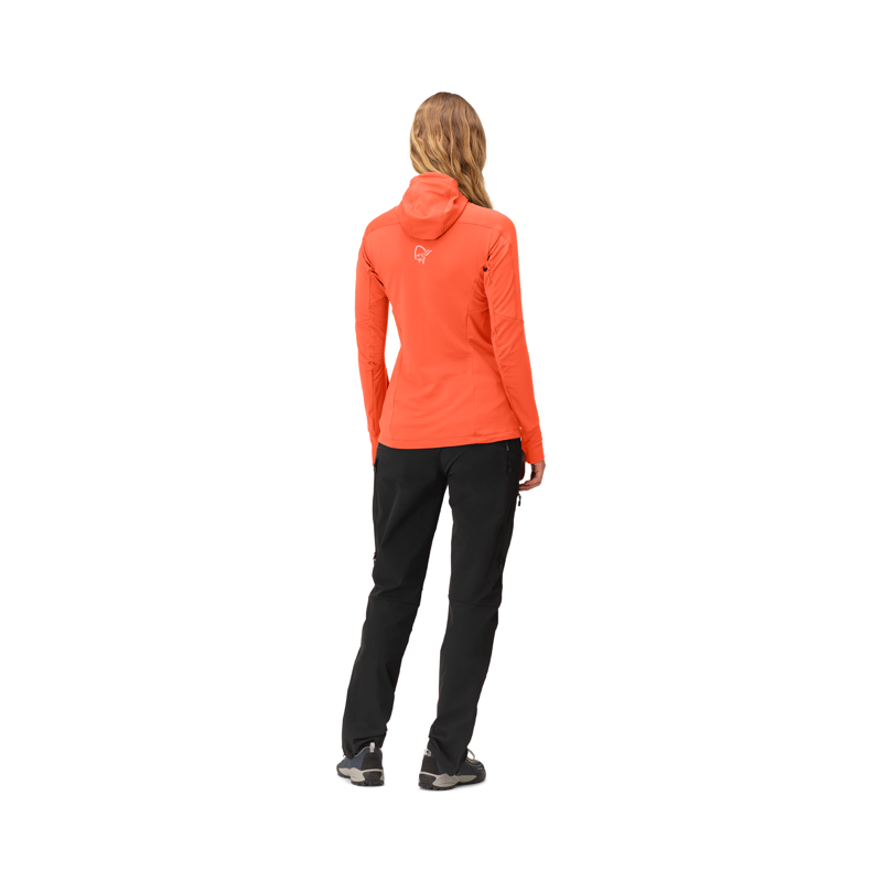 Norrona Women's Falketind Power Grid Hood Jacket Orange-3