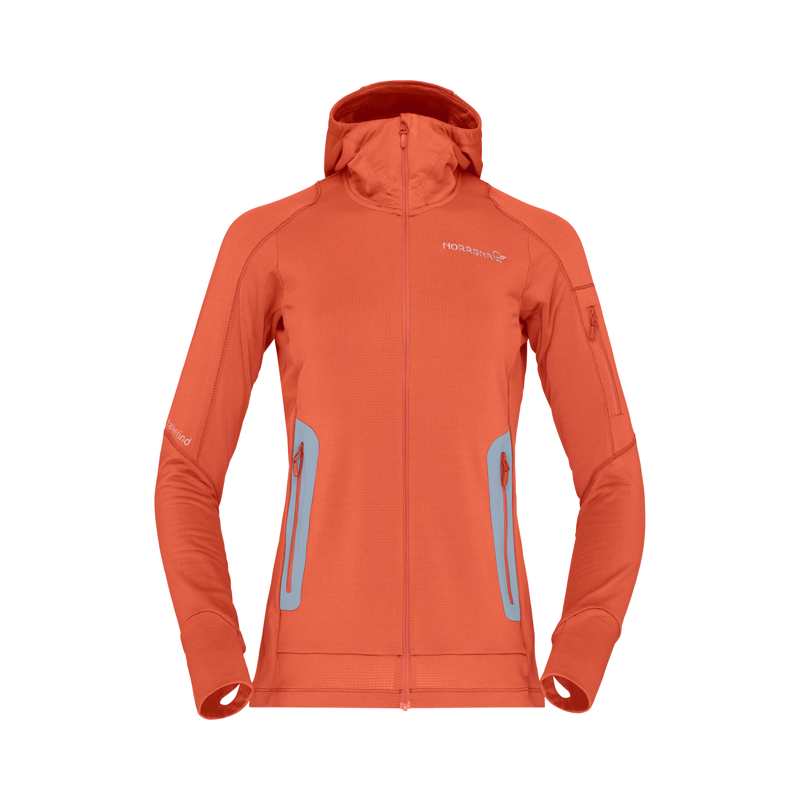 Norrona Women's Falketind Power Grid Hood Jacket Orange