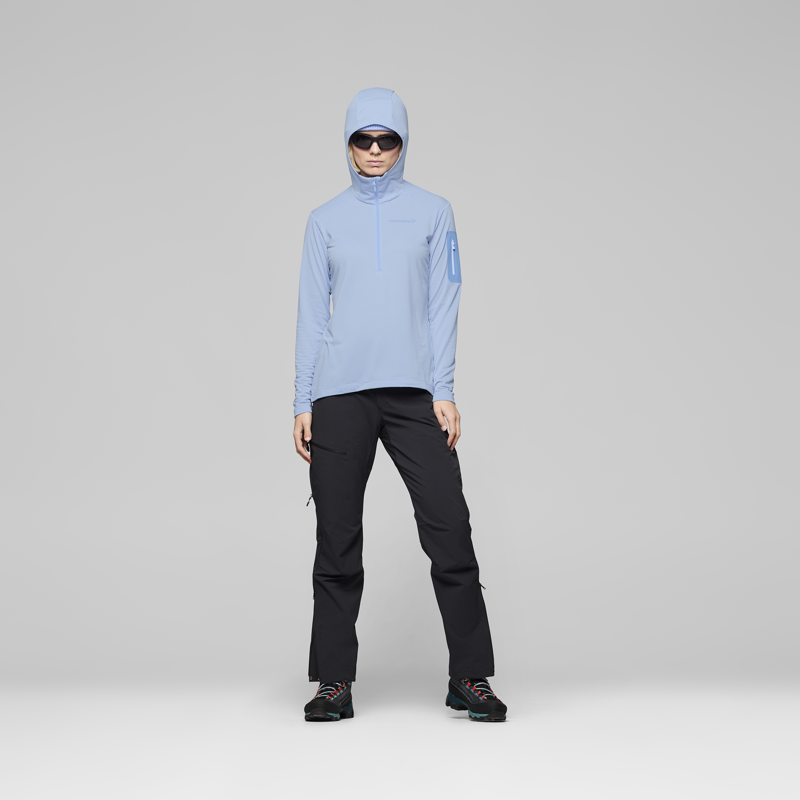 Norrona Women's Falketind Warm1 Hood Fleece Cashmere Blue Allure-5