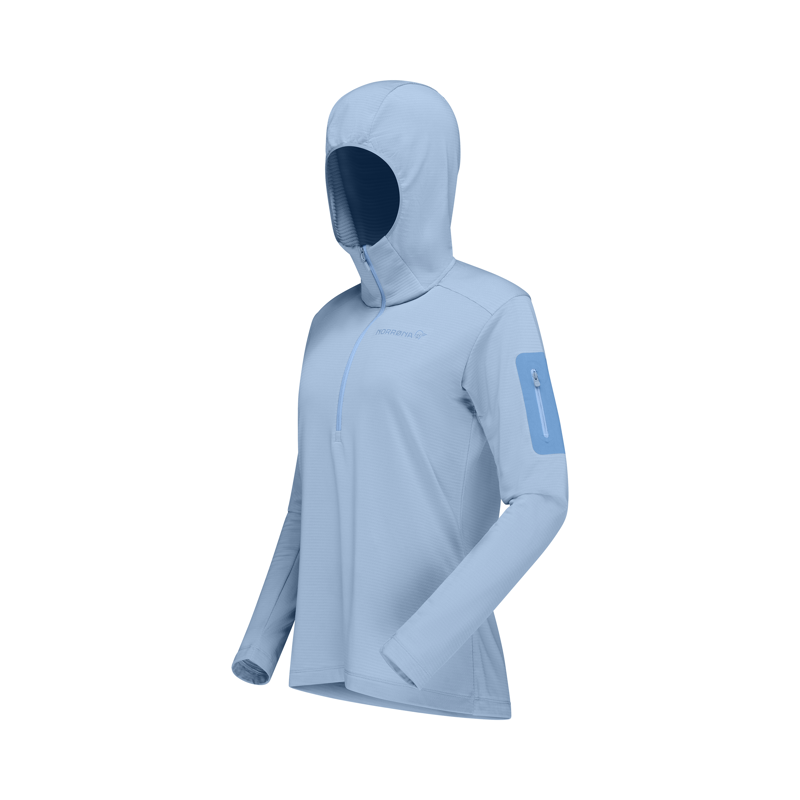 Norrona Women's Falketind Warm1 Hood Fleece Cashmere Blue Allure-1